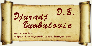 Đurađ Bumbulović vizit kartica